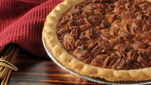 Pecan pie close up